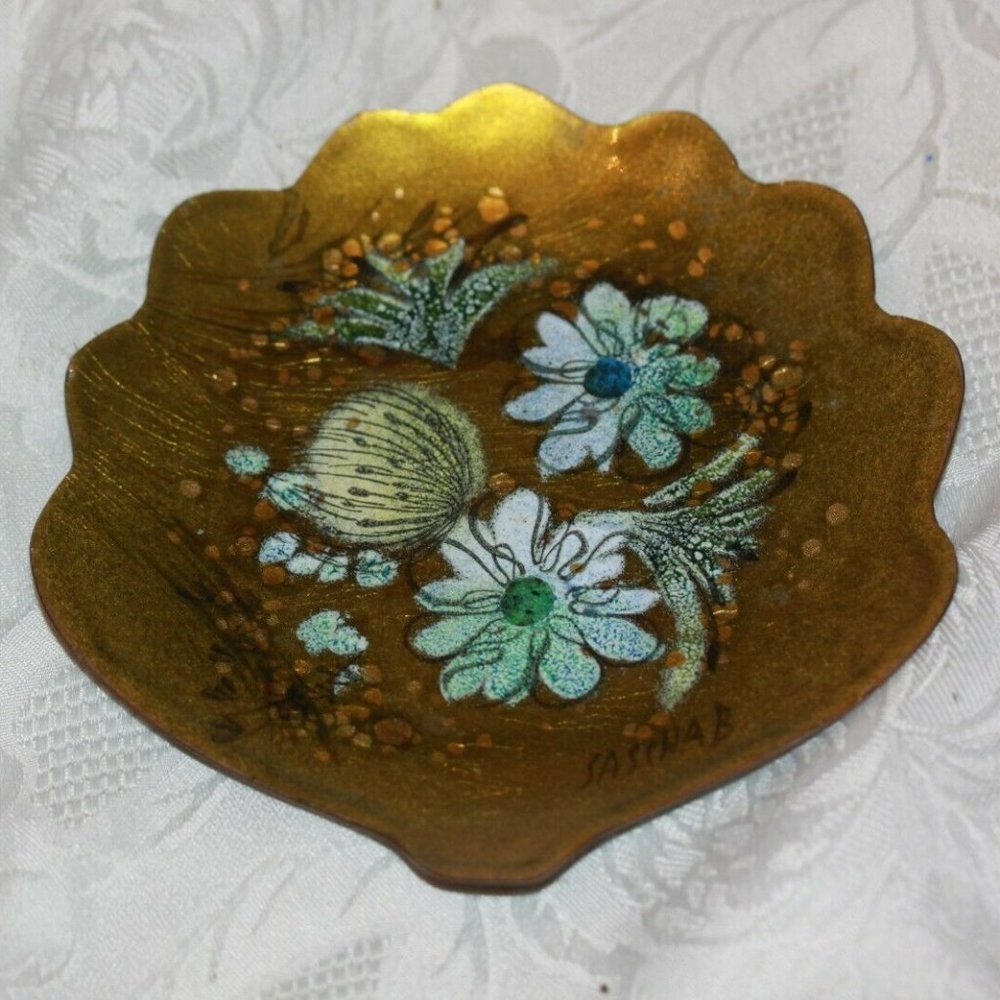 SASCHA Brastoff  MID CENTURY Modern ENAMEL Dish  Tray